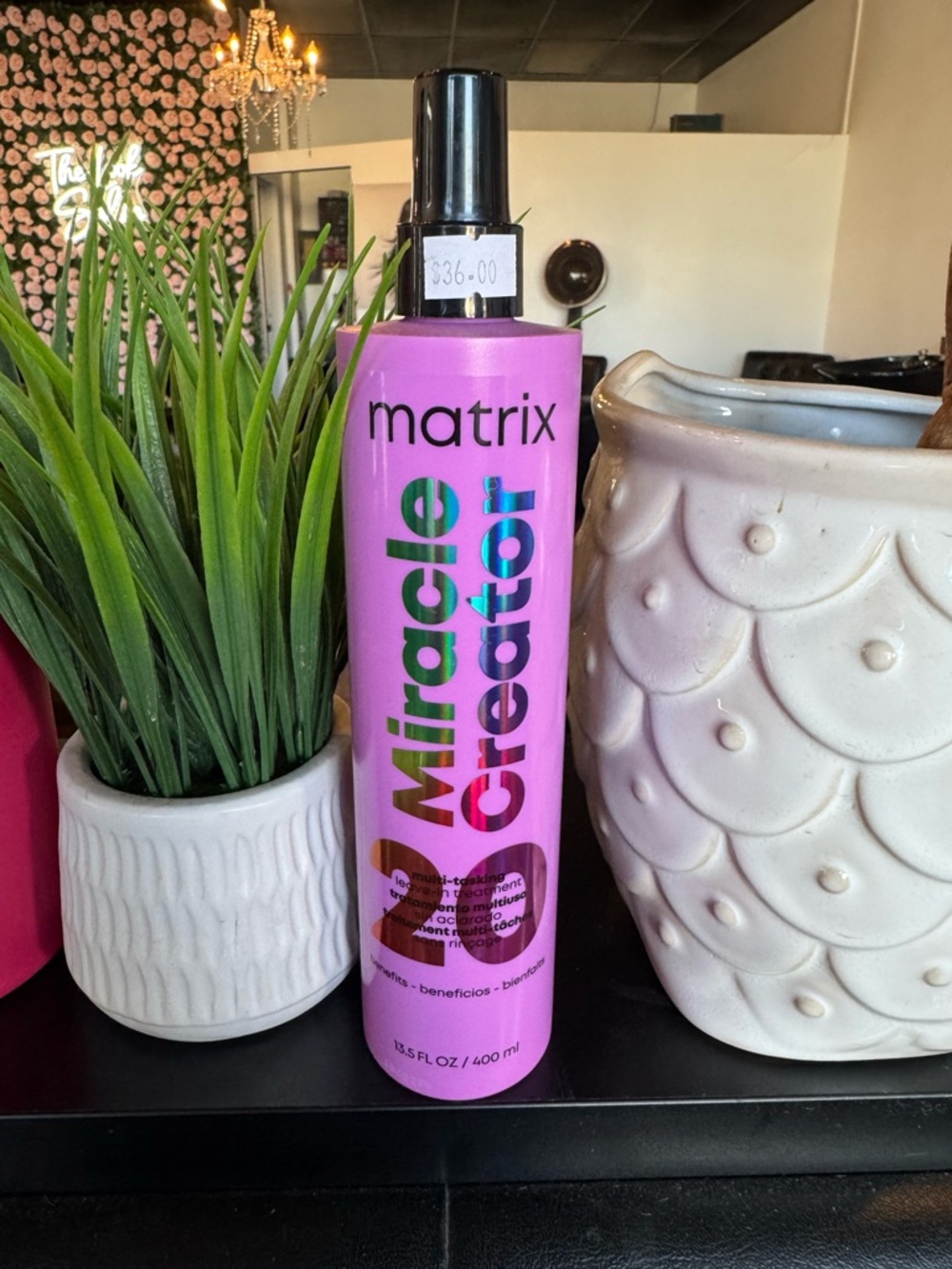 Matix Miracle Creator 25 Multi-Tasking Spray — Pink and Black